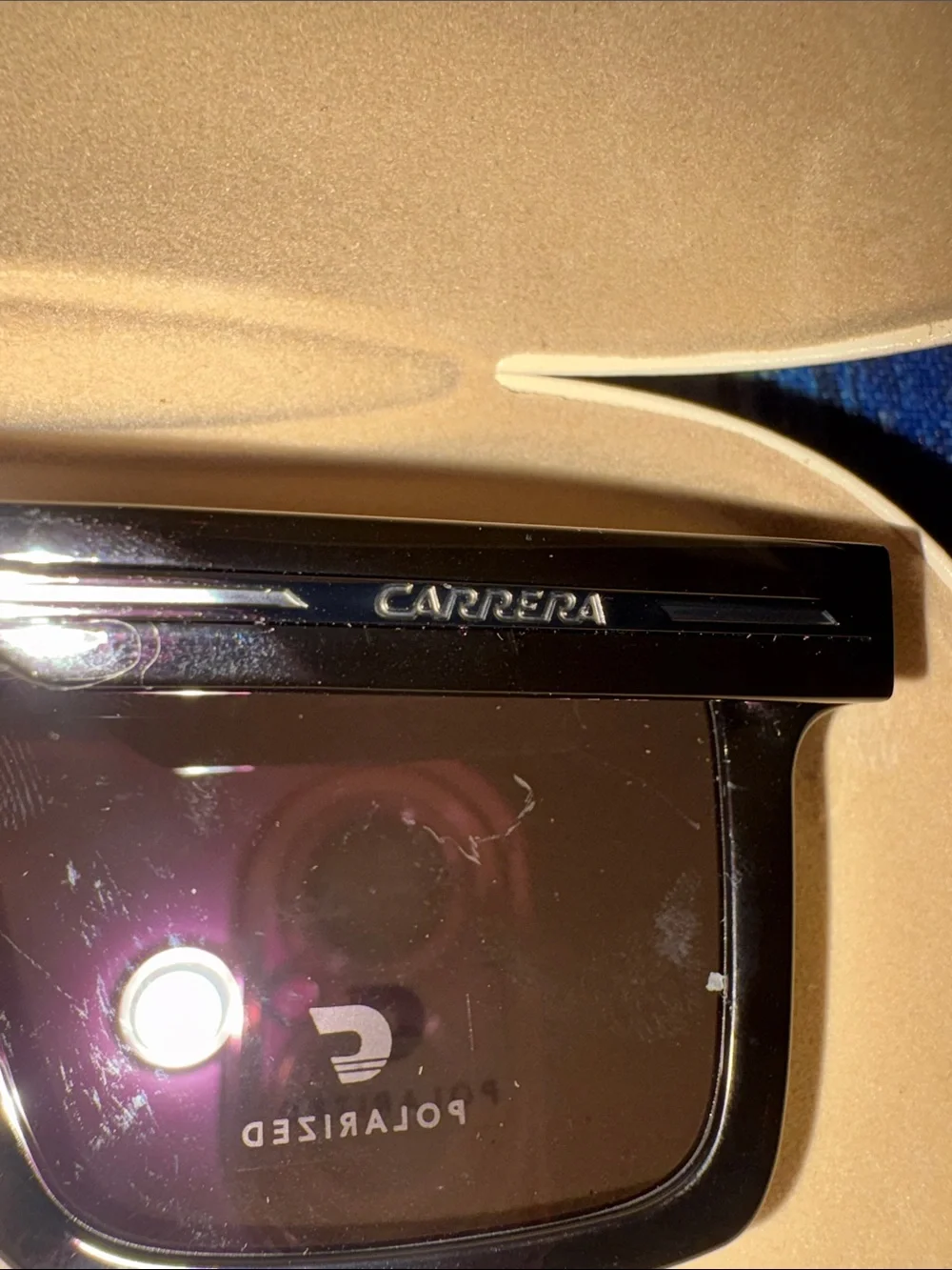 Carrera Black Polarized Rectangular Sunglasses